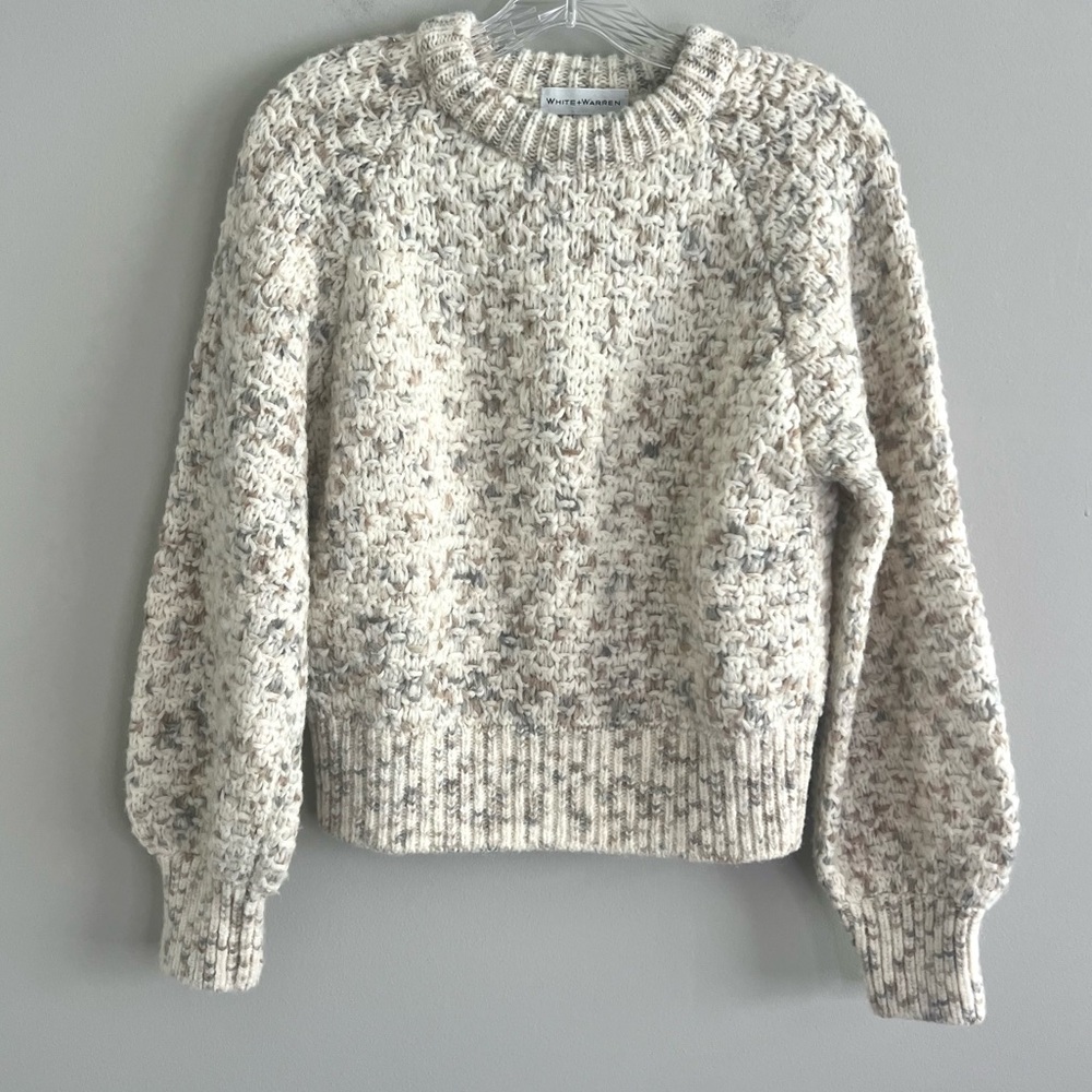 White + Warren Baby Alpaca Wool Long Sleeve Knit Sweater Top Women's Size XS